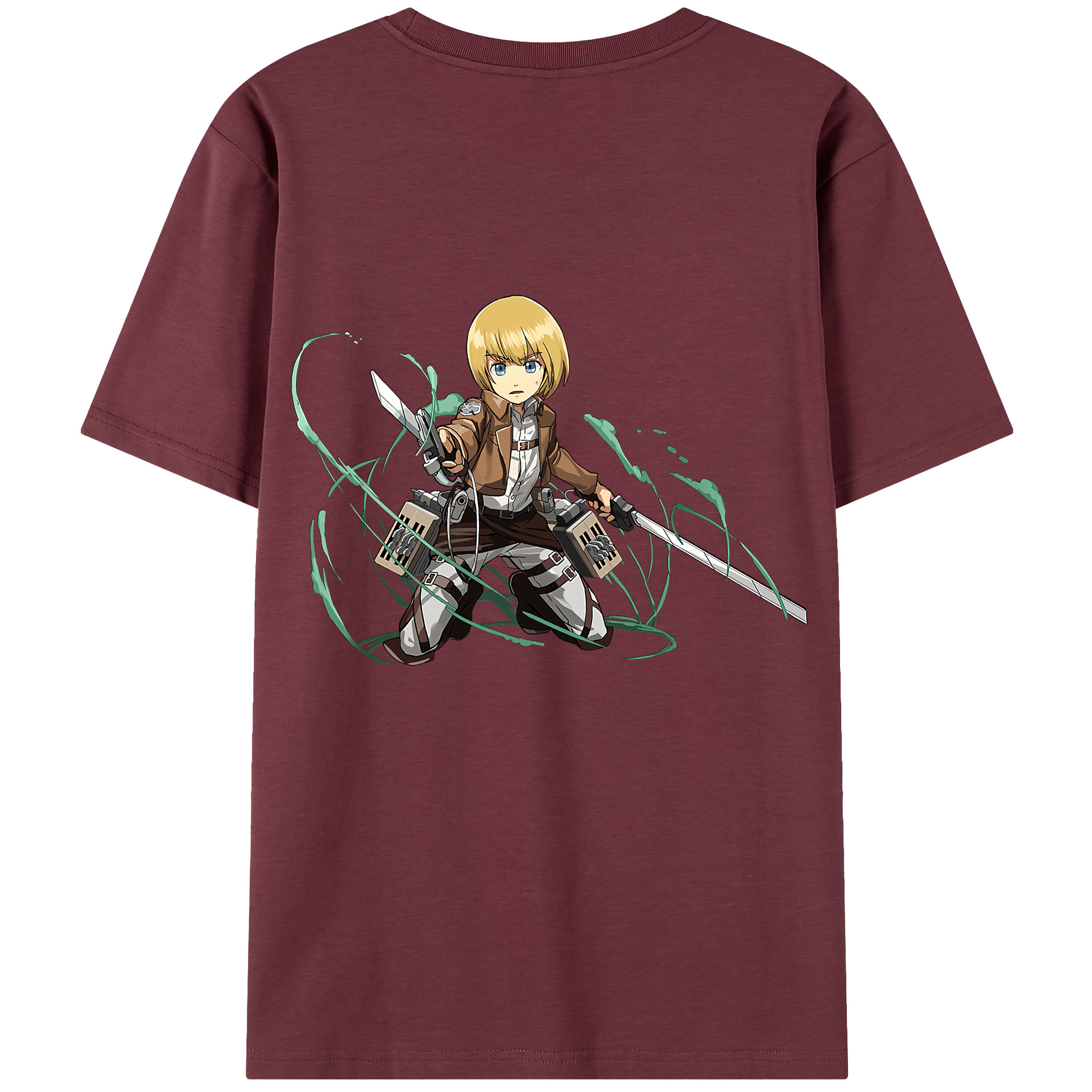（画像用） 進撃の巨人 アルミン·アルレルト Attack on Titan Armin Arlert 綿100％半袖Tシャツ（背面プリント）